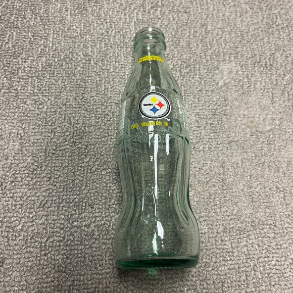 2006 PITTSBURGH STEELERS WORLD CHAMPIONS 2005 BLACK & GOLD 8OZ COCA COLA BOTTLE - Picture 1 of 7